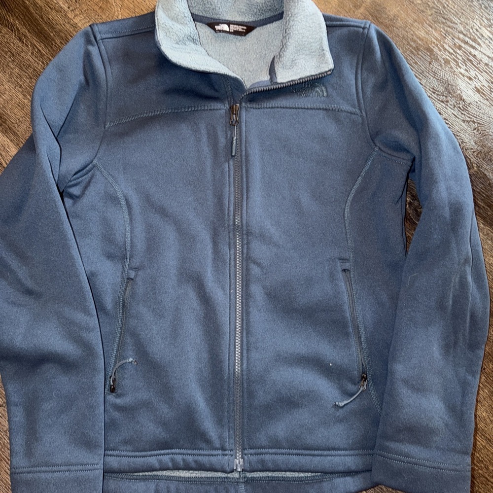 The North Face Apex Bionic Jacket Womens Small Blue Softshell Windproof Full Zip